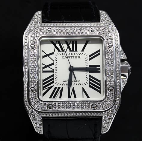 santos de cartier diamond|cartier santos 100 price list.